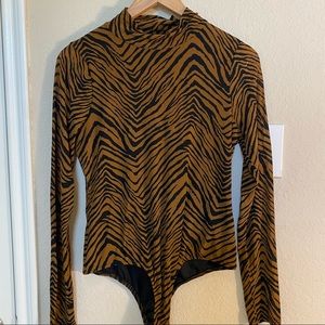 tiger print bodysuit L